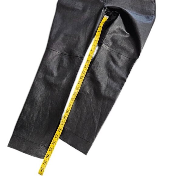 Lafayette 148 Womens Manhattan Pant, Lambskin Front, Stretch Back, Black, Size 8 - Picture 5 of 11